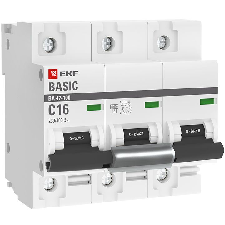Выключатель автоматический  mcb47100-3-16C-bas