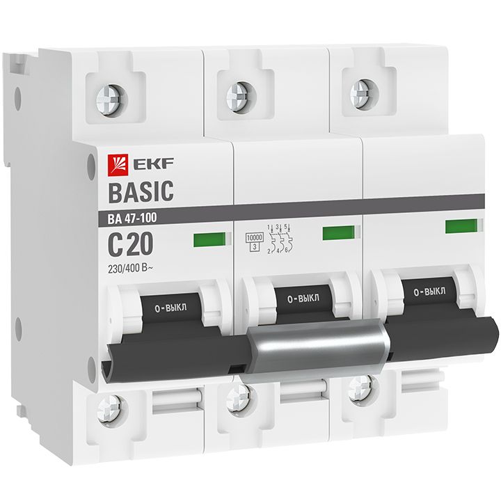 Выключатель автоматический  mcb47100-3-20C-bas