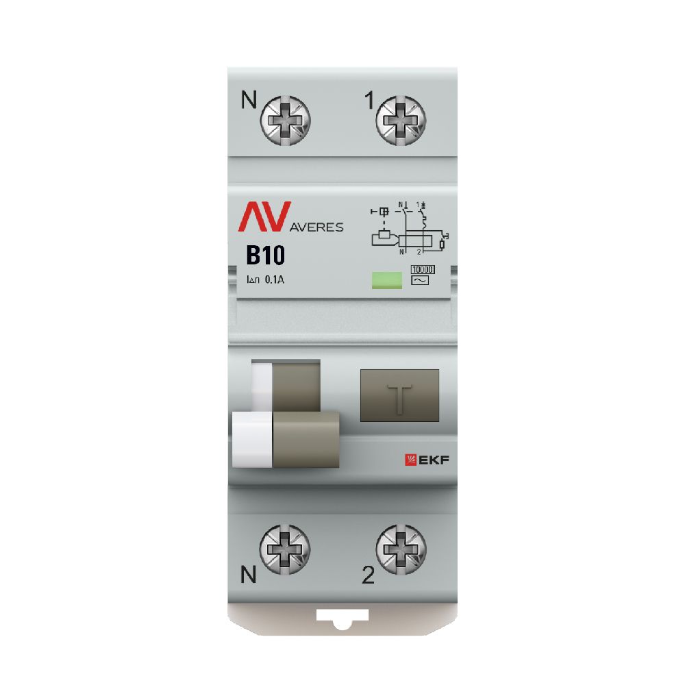 Выключатель автоматический дифференциальный  rcbo10-1pn-10B-100-ac-av