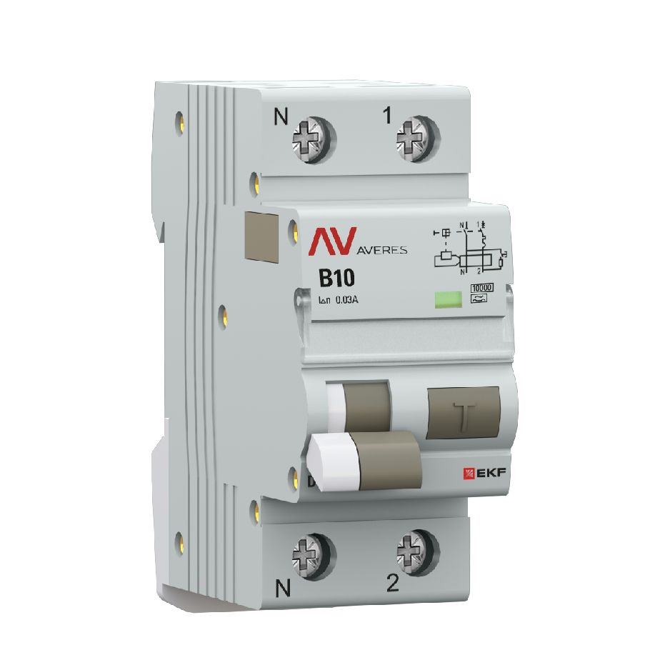 Выключатель автоматический дифференциальный  rcbo10-1pn-10B-30-a-av