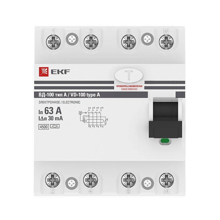 Устройство защитного отключения  elcb-4-63-30-e-a-pro