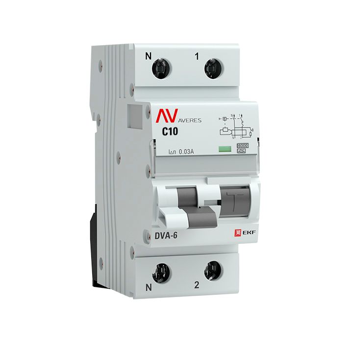 Выключатель автоматический дифференциальный  rcbo6-1pn-10C-30-a-av