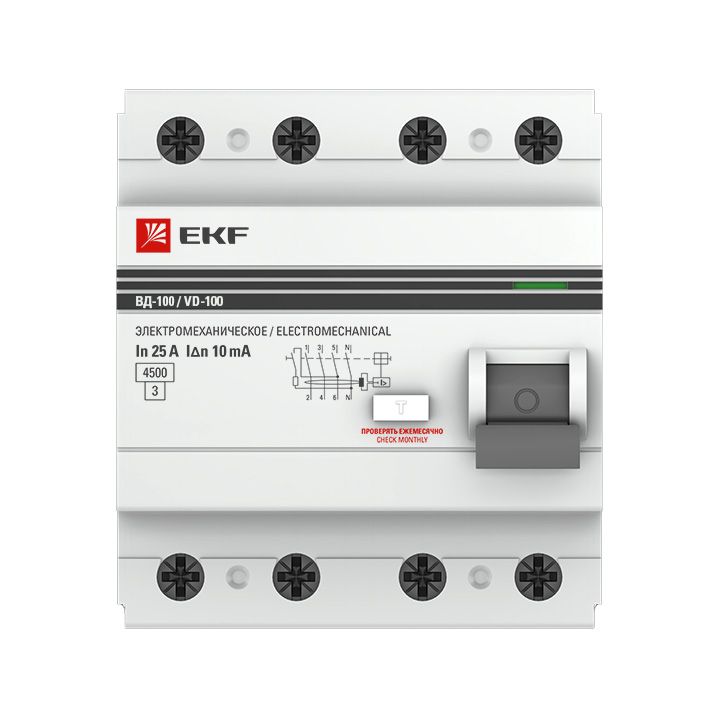 Выключатель автоматический дифференциальный  elcb-4-50-30-em-pro
