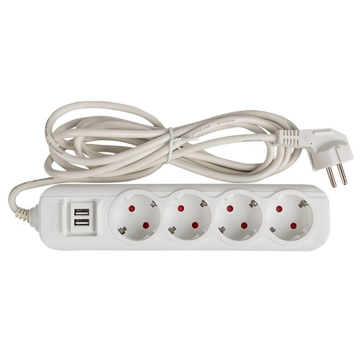 Удлинитель силовой  UBA16-2USB-4-02i
