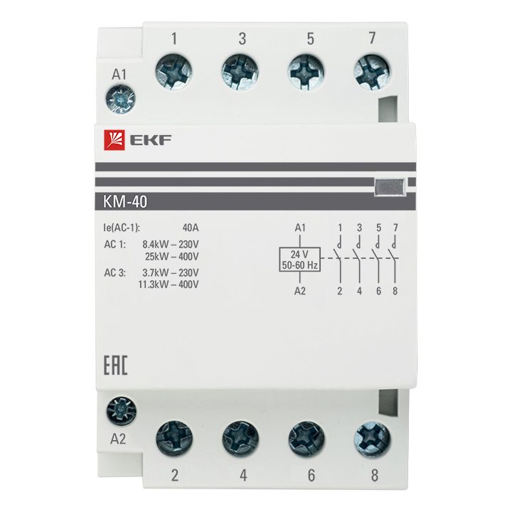 Контактор  km-3-40-40-24v
