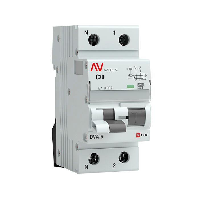 Выключатель автоматический дифференциальный  rcbo6-1pn-20C-30-a-av