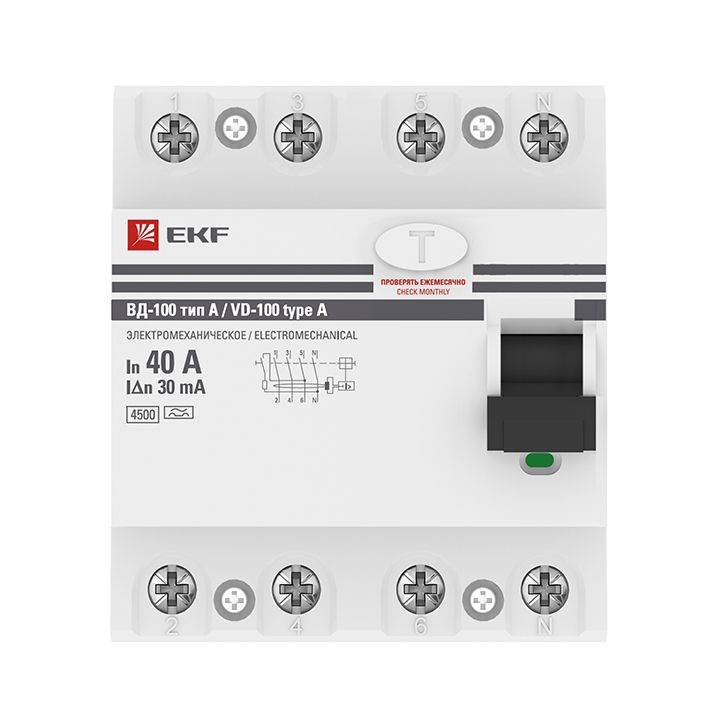 Устройство защитного отключения  elcb-4-40-30-em-a-pro