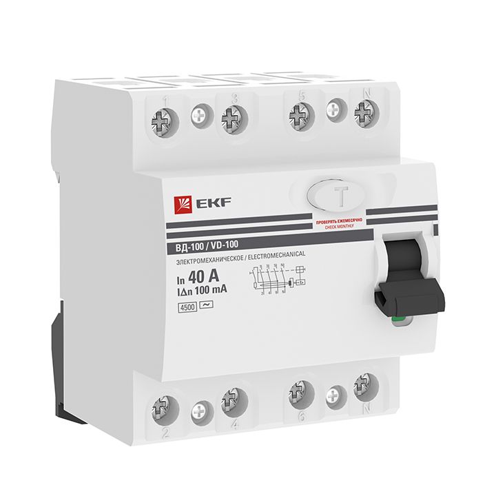 Устройство защитного отключения  elcb-4-40-100-em-pro