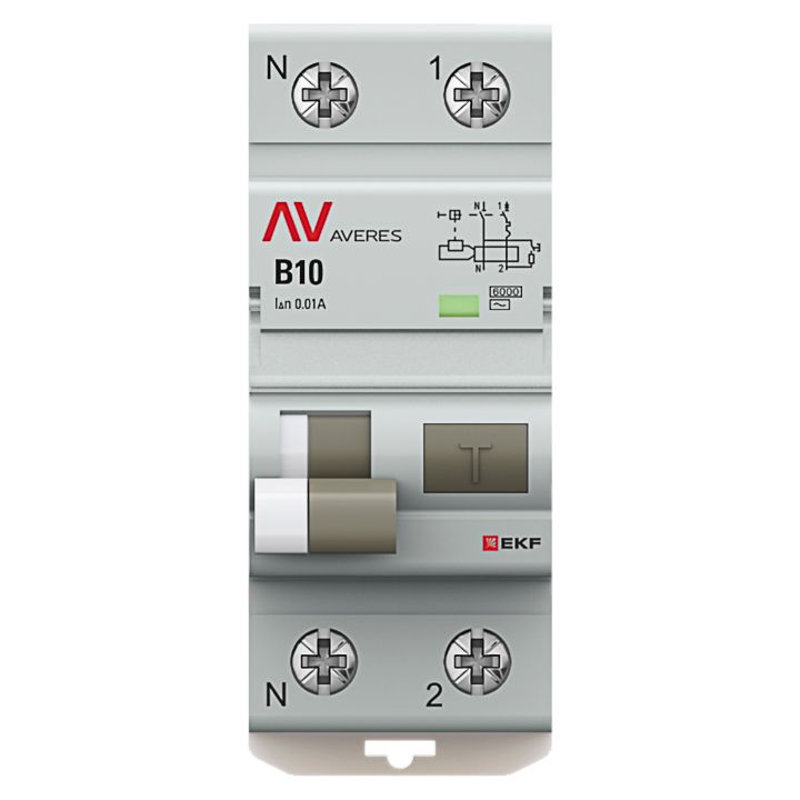 Выключатель автоматический дифференциальный  rcbo6-1pn-10B-10-a-av