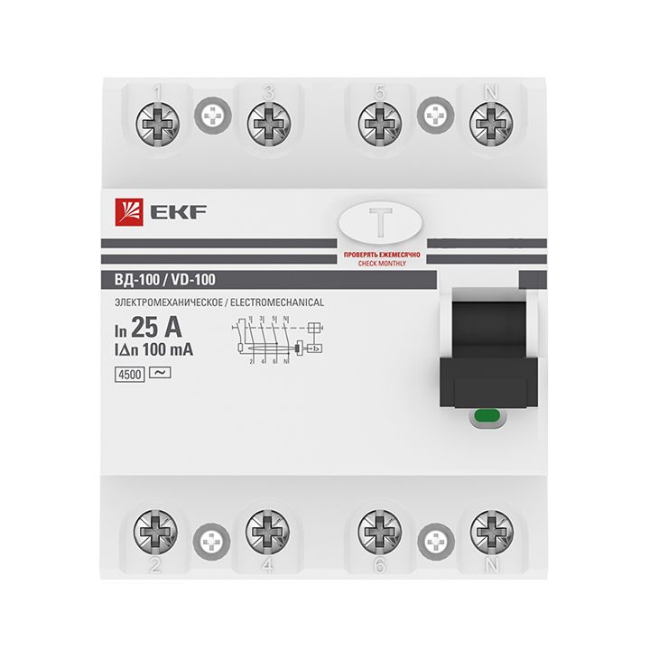 Устройство защитного отключения  elcb-4-25-100-em-pro