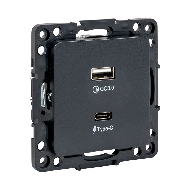 Механизм розетки  EZR-2USB-type-C