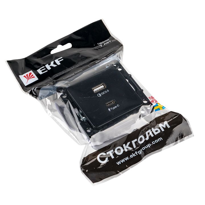 Механизм розетки  EZR-2USB-type-C