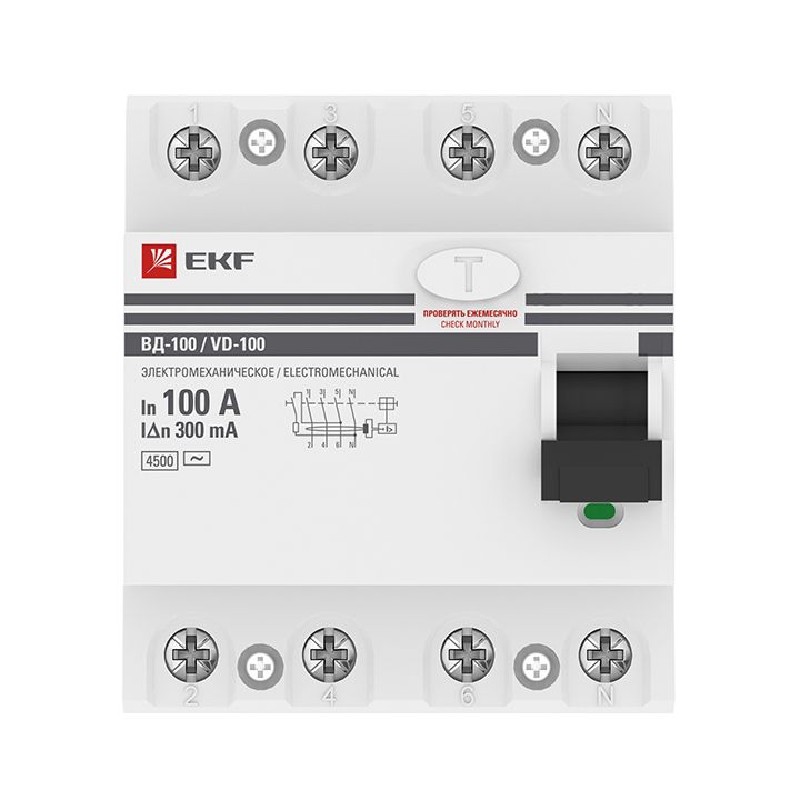 Устройство защитного отключения  elcb-4-100-300-em-pro