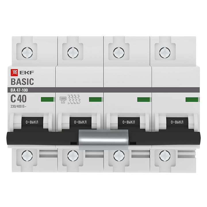 Выключатель автоматический  mcb47100-4-40C-bas
