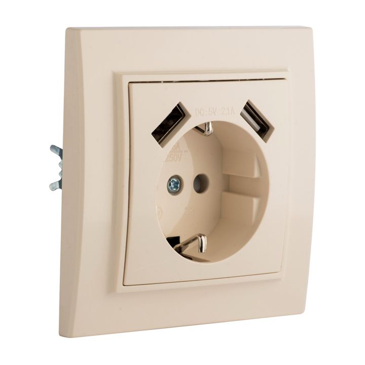 Розетка силовая  ERR16-028-200-2USB