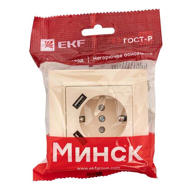 Розетка силовая  ERR16-028-200-2USB