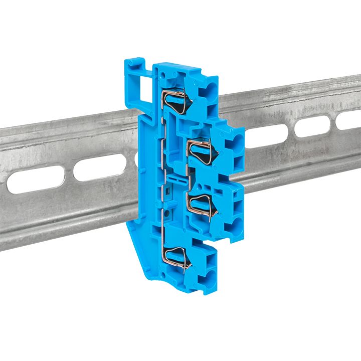 Клемма JXB-ST-2.5 24А plc-jxb-st-2.5-4-2-blue