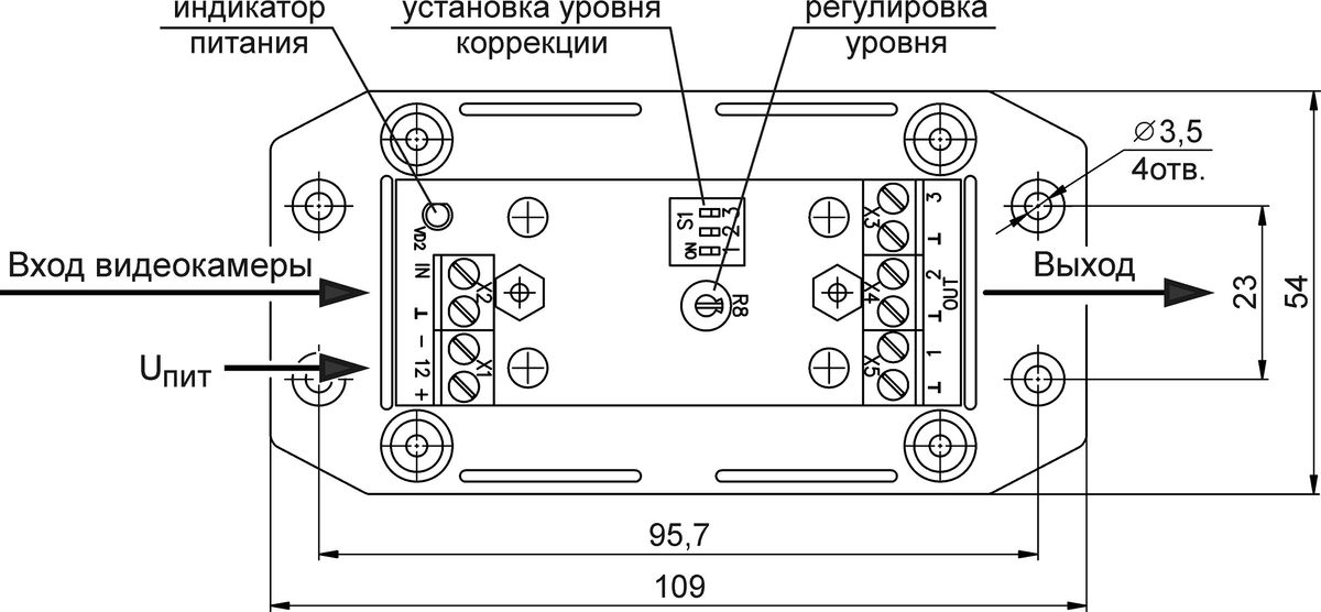 Усилитель видеосигнала ВУК 1/3 40047