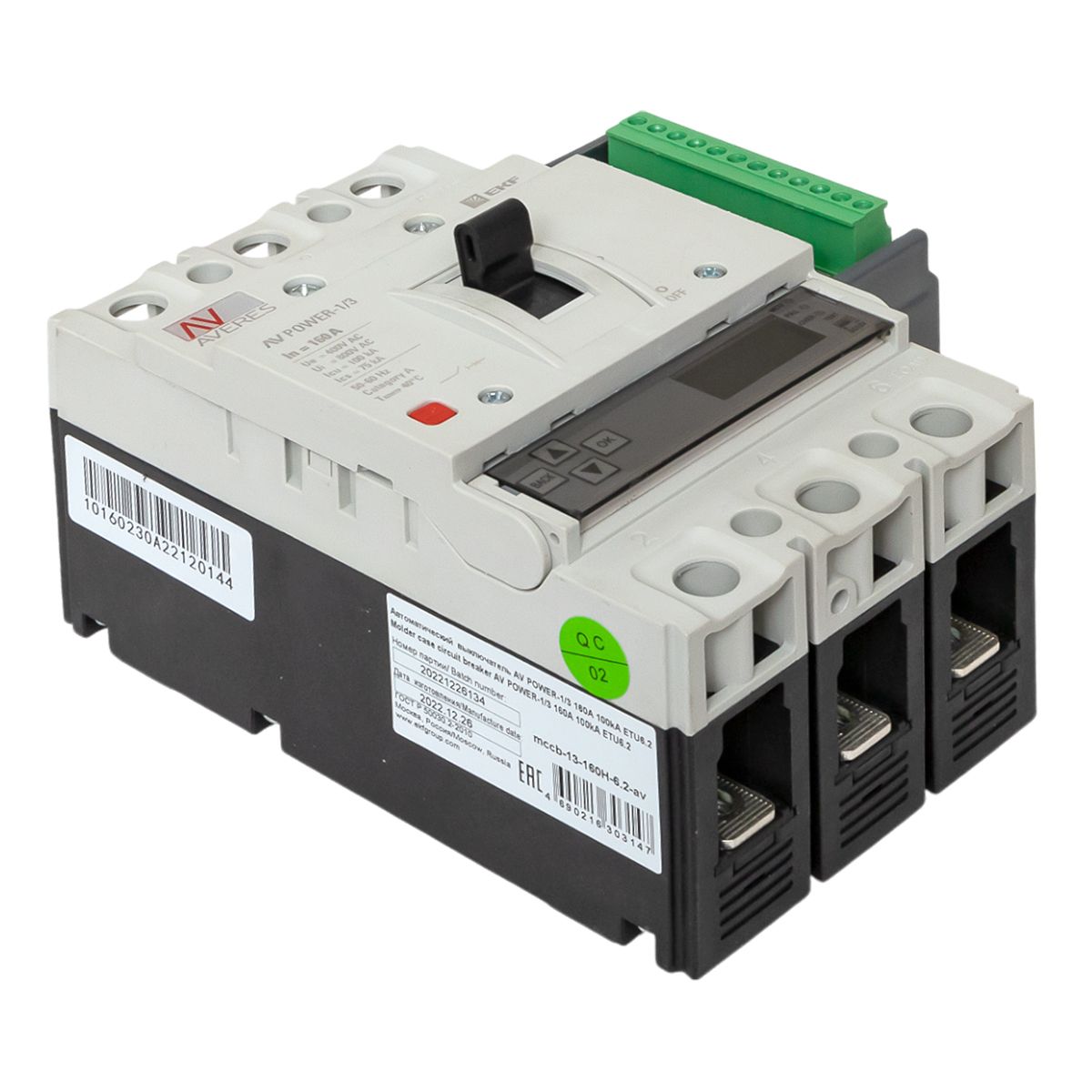Выключатель автоматический  mccb-13-160H-6.2-av