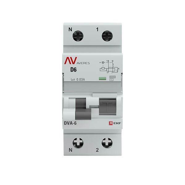 Выключатель автоматический дифференциальный  rcbo6-1pn-6D-30-ac-av