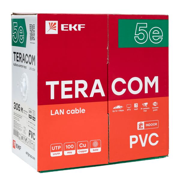 Кабель витая пара  TRC-5EUTP-04PVC-GY-IN3