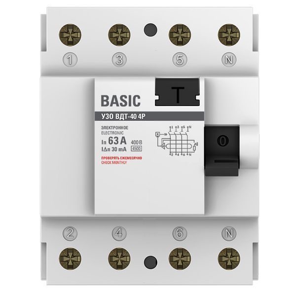 Устройство защитного отключения  elcb-4-63-30e-sim