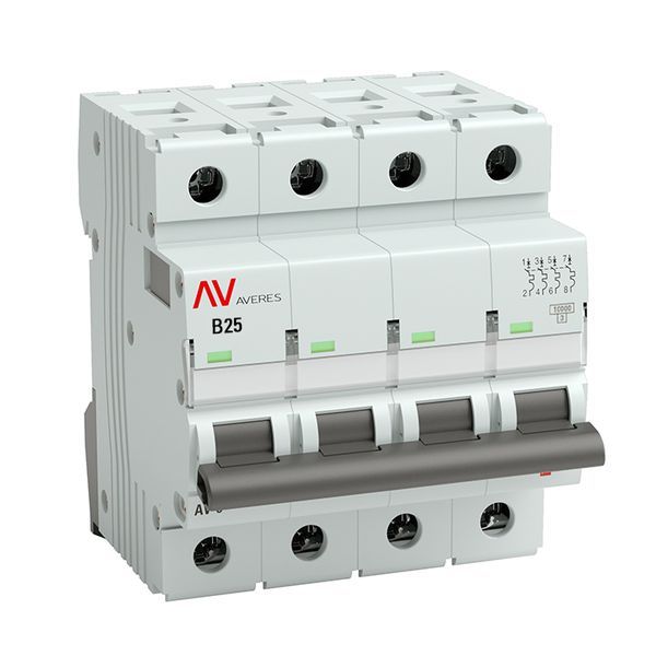 Выключатель автоматический  mcb10-4-25B-av