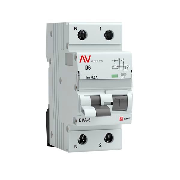 Выключатель автоматический дифференциальный  rcbo6-1pn-6D-300-ac-av