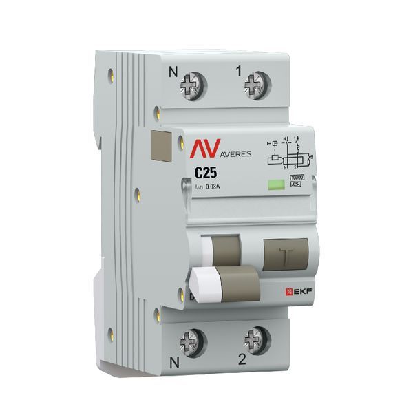 Выключатель автоматический дифференциальный  rcbo10-1pn-25C-30-a-av