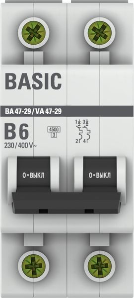 Выключатель автоматический  mcb4729-2-06-B