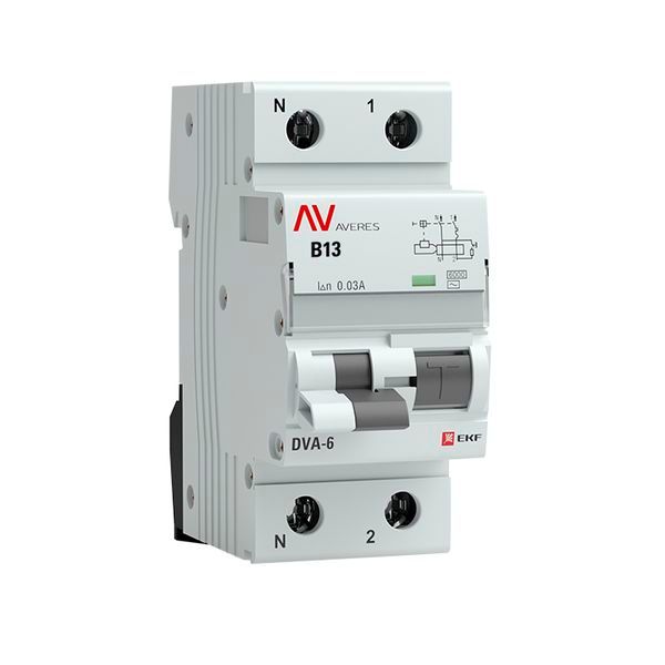 Выключатель автоматический дифференциальный  rcbo6-1pn-13B-30-ac-av
