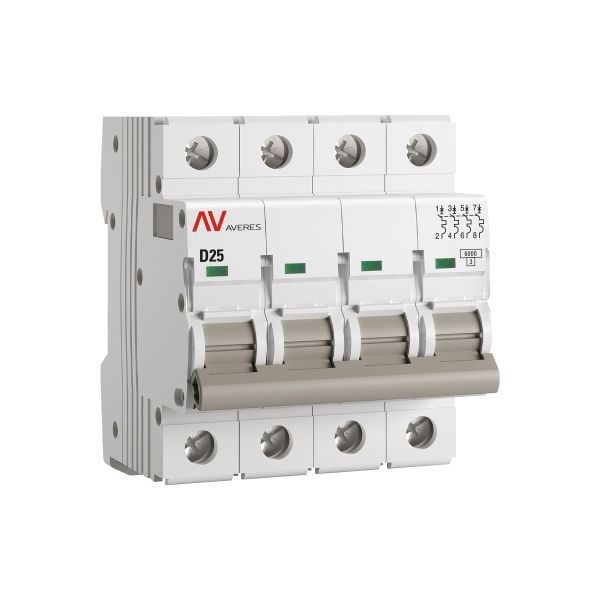 Выключатель автоматический  mcb6-4-25D-av