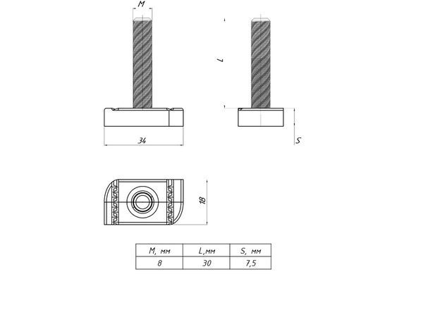 Болт  sttbm8x30