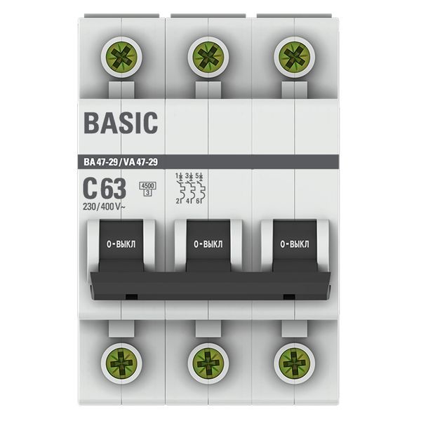Выключатель автоматический  mcb4729-3-63C