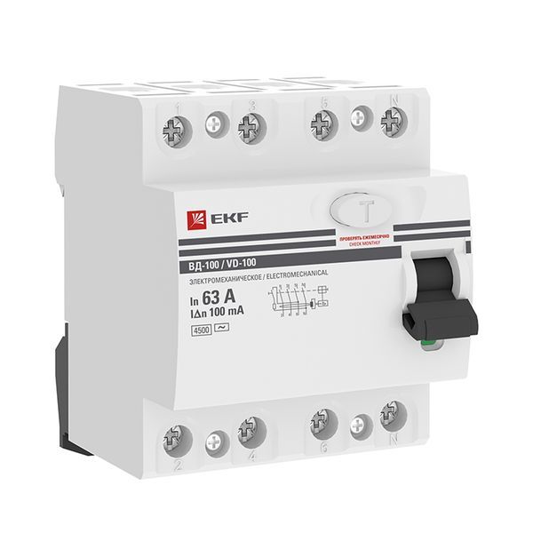 Устройство защитного отключения  elcb-4-63-100-em-pro