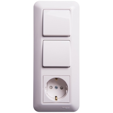 Блок выключатель-розетка  BK2VR-008V-BI