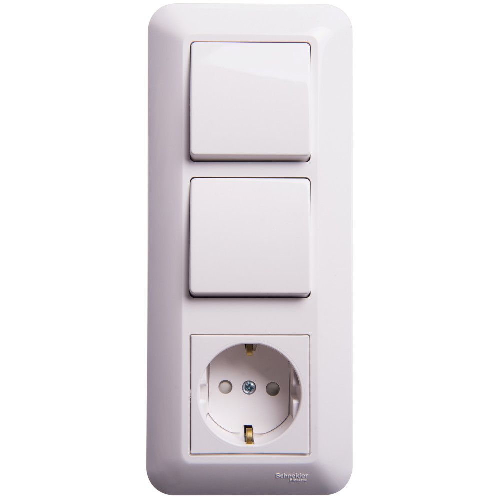 Блок выключатель-розетка  BK2VR-008V-BI