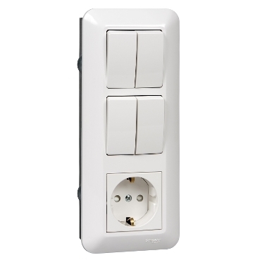Блок выключатель-розетка  BK2VR-008B-BI