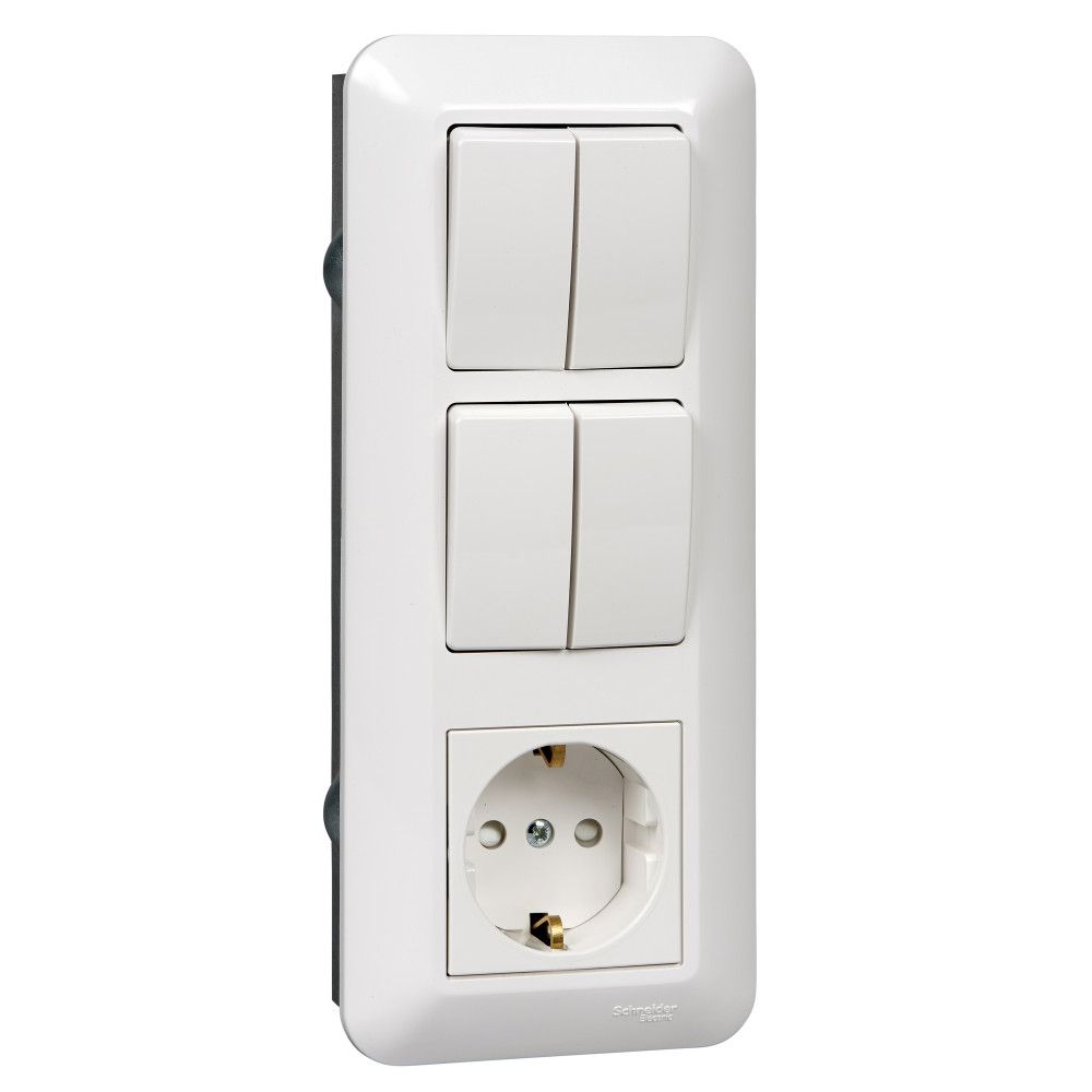 Блок выключатель-розетка  BK2VR-008B-BI