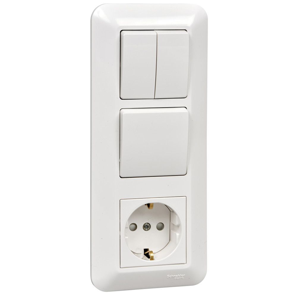 Блок выключатель-розетка  BK2VR-008A-BI