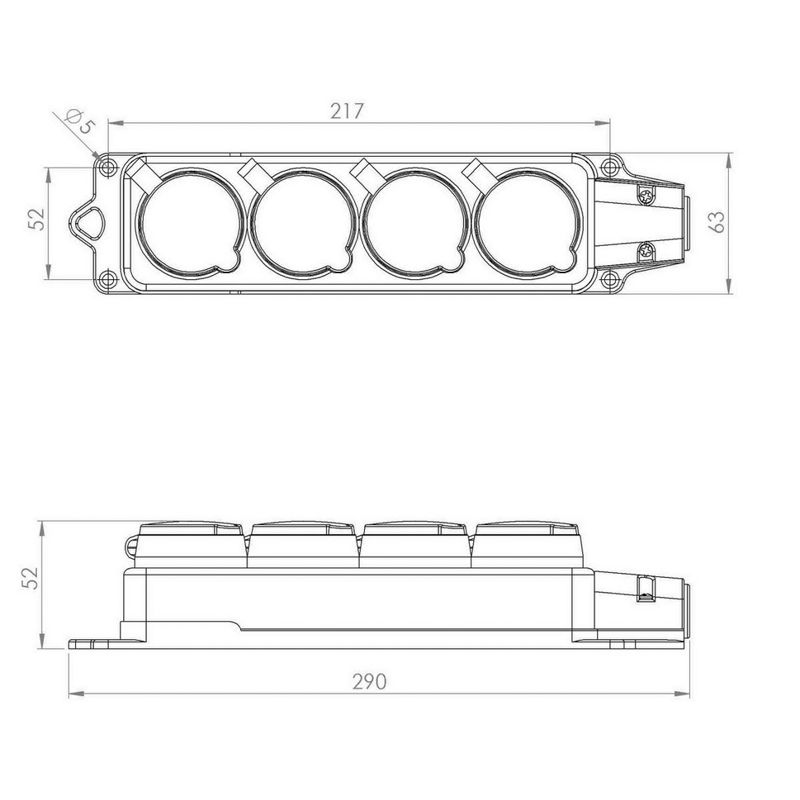 Розетка силовая  111-114