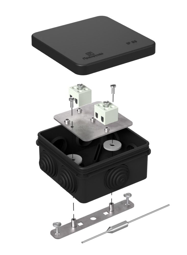 Коробка монтажная  40-0210-9005-FR1.5-4-П