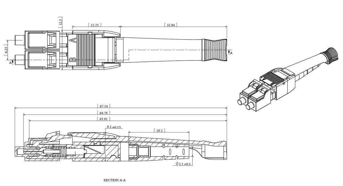 Патч-корд оптический  41B-40-LC-LC-10