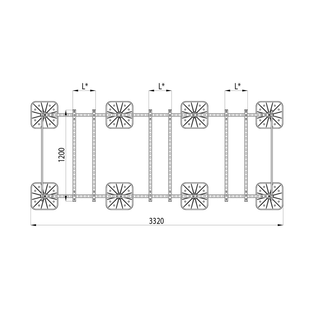 Опорная конструкция KM-TR-F-SSEI-3000-1200-1 HD TR0261