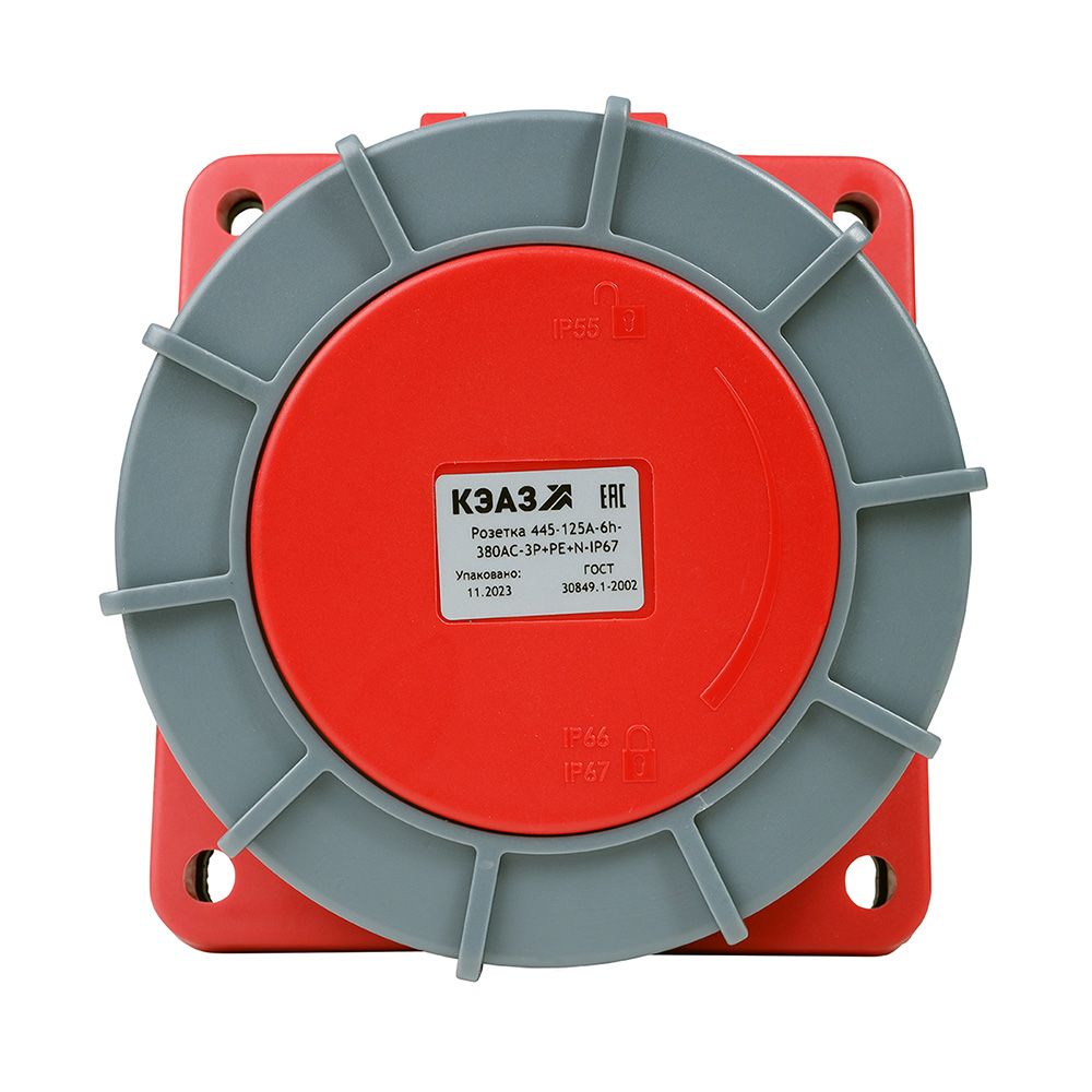 Розетка силовая 445-125А-6h-380AC-3P+PE+N-IP67 332745