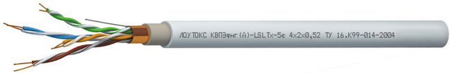 Кабель передачи данных ЛОУТОКС КВПЭфнг(А)-LSLTx-5е 4х2х0.52 46595