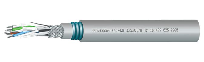 Кабель передачи данных КИПвЭВКВнг(А)-LS 2х2х0.78 696