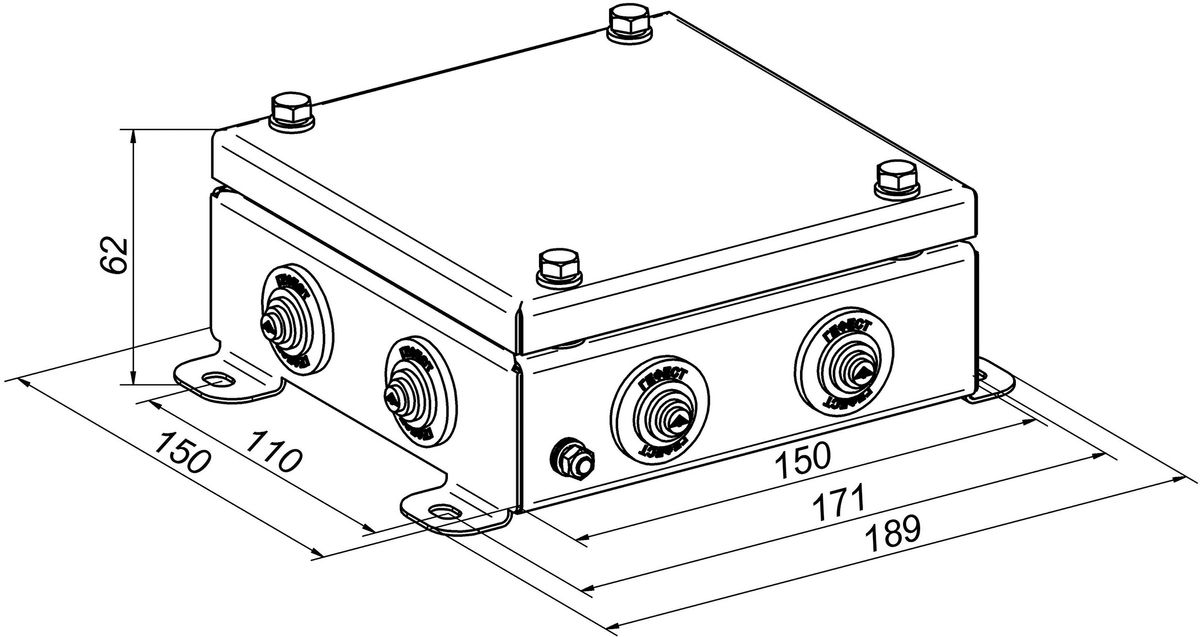 Коробка монтажная КМ-О (16к*6,0)-IP55 1515нерж 