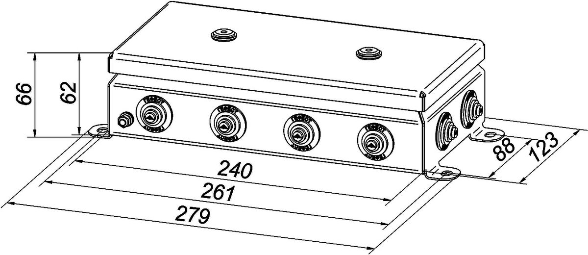 Коробка монтажная КМ-О (16к*10,0)-IP55 1224нерж 