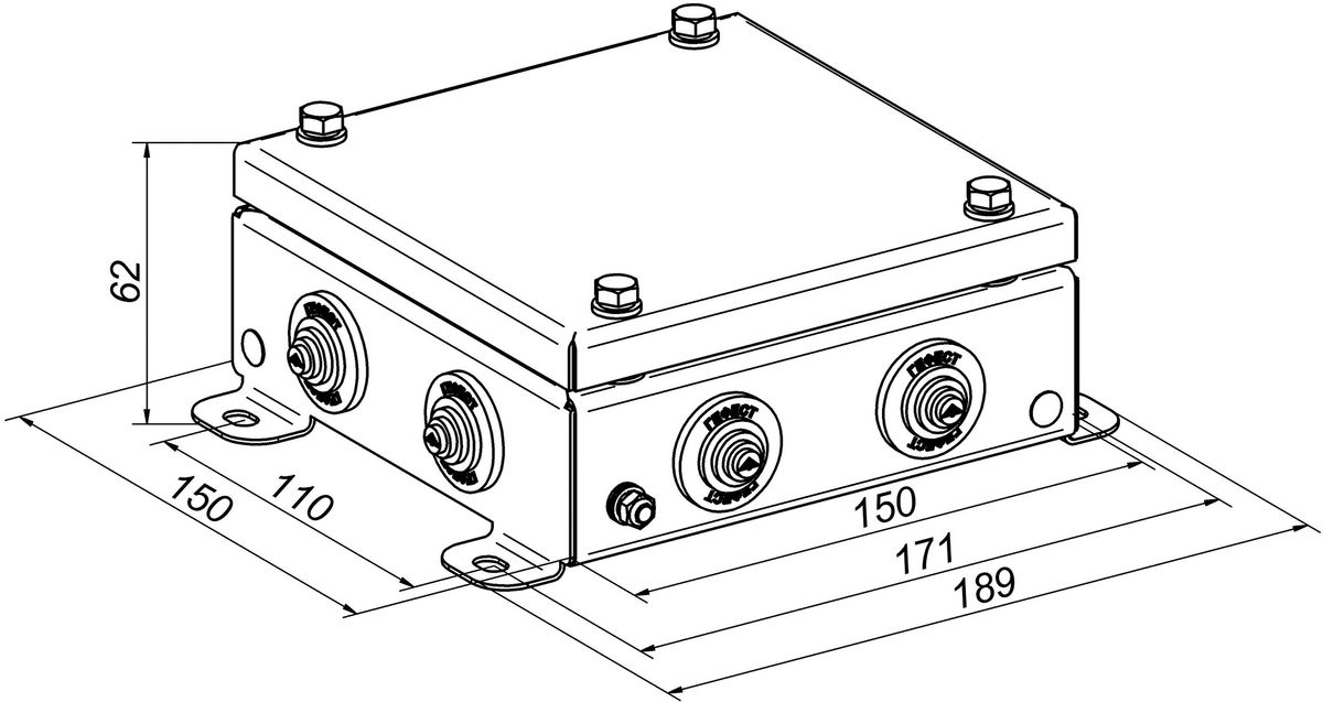 Коробка монтажная КМ IP55-1515нерж 